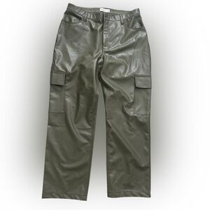 Abercrombie & Fitch Pleather Olive Cargo Pants